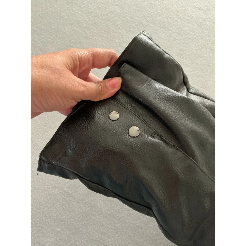 Route 66 Carey Slouch Tall Boots Size 10 Black Faux Leather Buckle Moto Flat